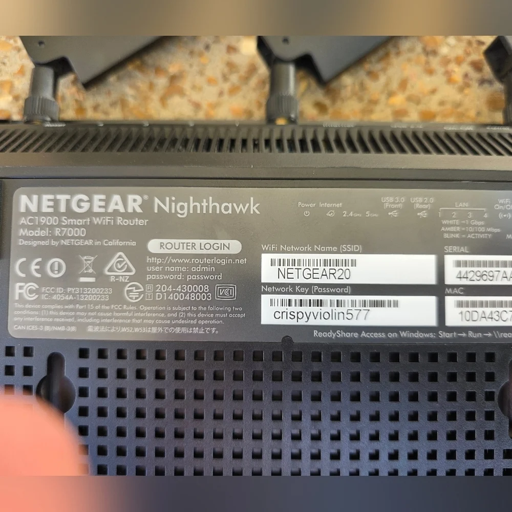 NETGEAR Nighthawk AC1900 Smart WiFi Router Internet R7000 - Picture 8 of 13